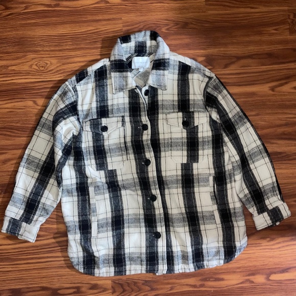 Lucky Brand Jackets & Blazers - NWT Lucky Brand Oversized Plaid Flannel Shacket